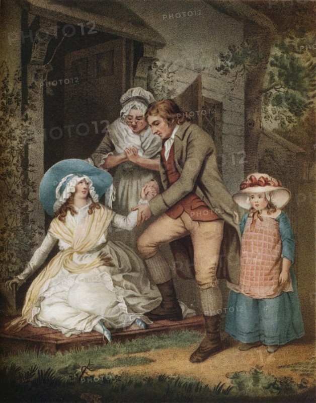 'The Fair Penitent. Laetitia in Penitence Finds Relief and Protection From Her Parents', c1811. Artist: John Raphael Smith.