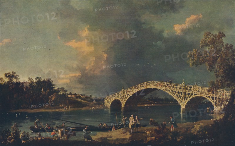 'Old Walton Bridge', 1754. Artist: Canaletto.