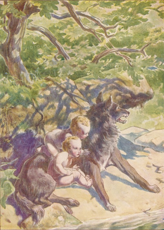 'Down to the river presently came a she-wolf to drink', c1912 (1912). Artist: Ernest Dudley Heath.