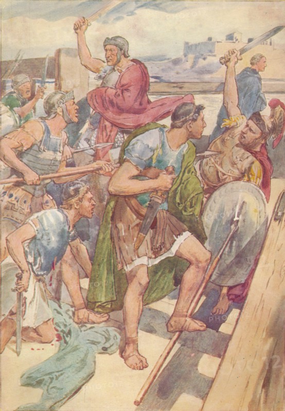 'Here it would be possible, he thought, to hold the enemy at bay', c1912 (1912). Artist: Unknown.
