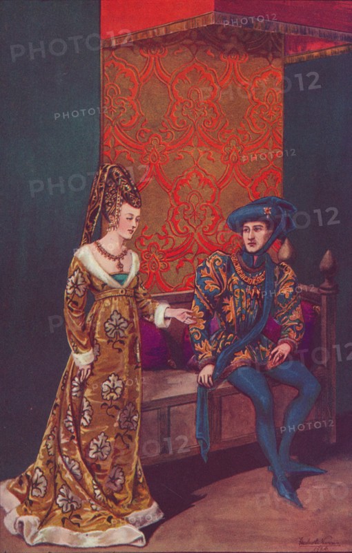 'Philippe Le Bon, Duke of Burgundy and Isabelle of Portugal, 1440-1445', 1926. Artist: Herbert Norris.