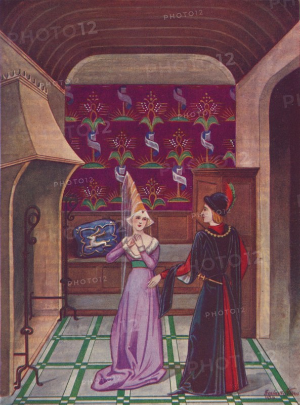 'An Interior. Late Fifteenth Century', 1926. Artist: Herbert Norris.