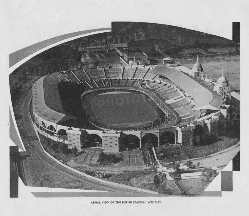 Aerial View of the Empire Stadium, Wembley, 1937. Artist: Unknown.