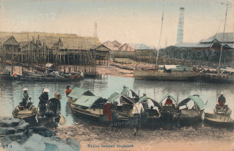 'Native Sampan Singapore', c1910. Artist: Unknown.
