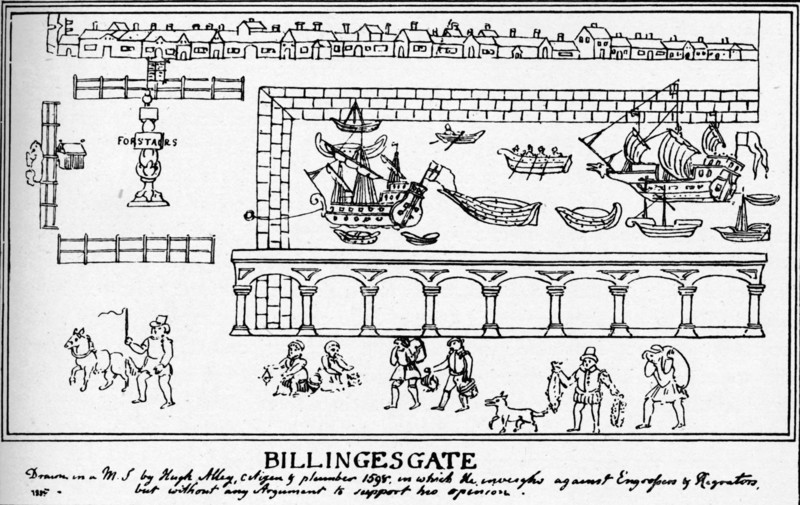 Billingsgate, London, 1598 (1904). Artist: Hugh Alley.