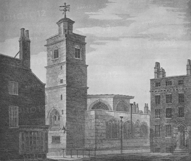 Church of St Bartholomew the Less', City of London, c1830 (1906). Artist: John Coney.