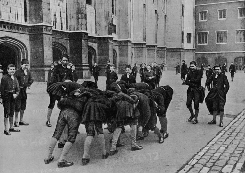 An exciting game: pupils of Christ's Hospital school, City of London, c1900 (1911). Artist: RW Thomas.