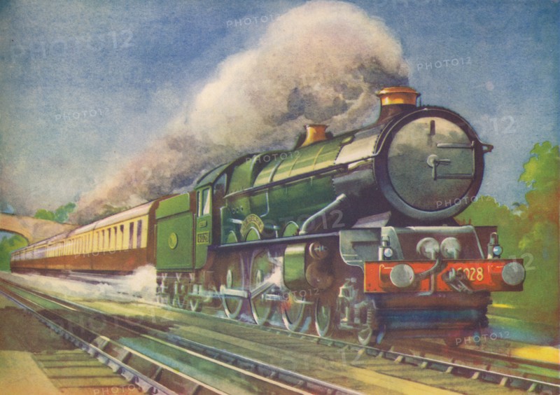 Cheltenham Flyer, G.W.R., picking up water at Goring', 1940. Artist: Unknown.