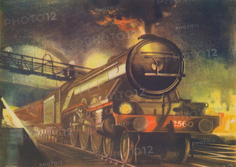 'The Night Scotsman, L.N.E.R., leaving King's Cross', 1940. Artist: Unknown.