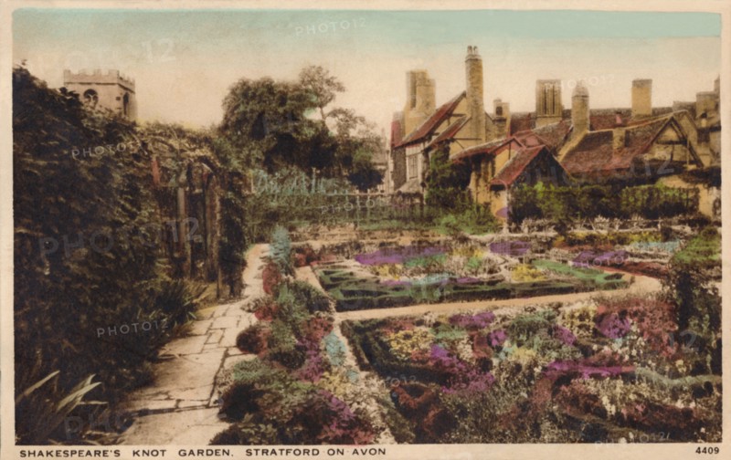 'Shakespeare's Knot Garden, Stratford-Upon-Avon', c1910.  Artist: Unknown.