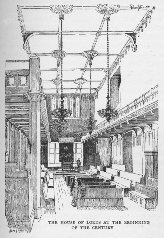 'The House of Lords at the Beginning of the Century', c1897. Artist: William Patten.