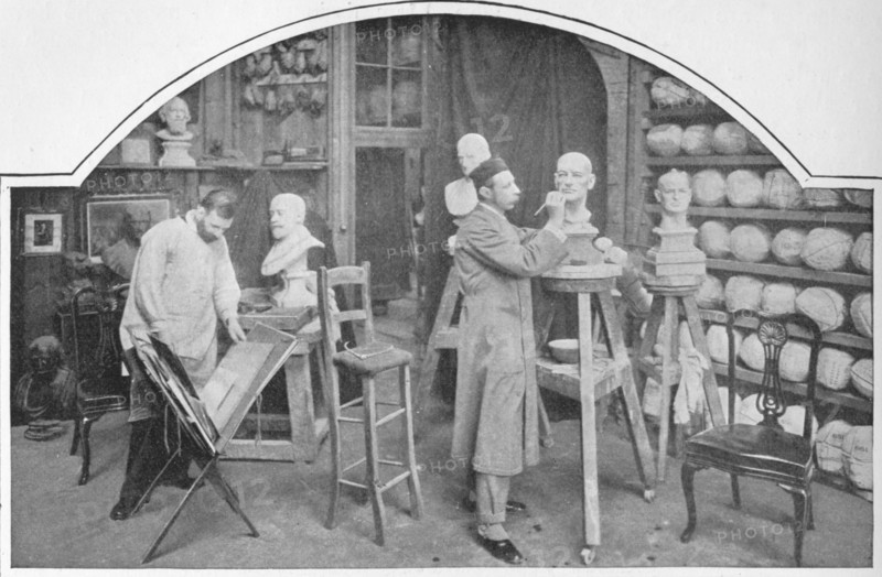 Preparing models at Madame Tussaud's, London, c1903 (1903). Artist: Unknown.