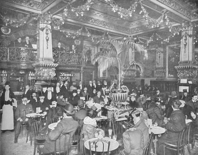 In the brasserie, Hotel de l'Europe, Leicester Square, London c1903 (1903). Artist: Unknown.