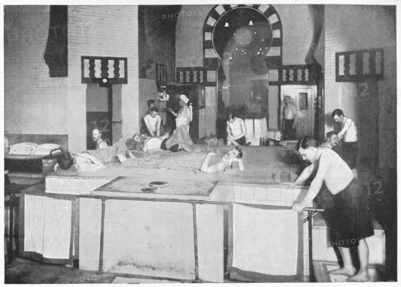 Shampooing room in a Turkish bath, 76 Jermyn Street, Piccadilly, London, c1903 (1903). Artist: Unknown.