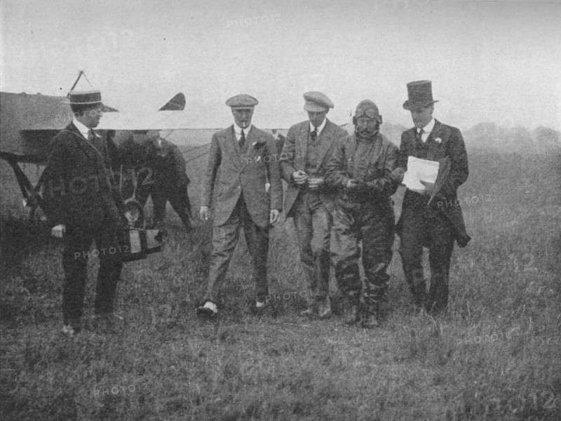 The end of a great flight: Mr Robert Slack's arrival at Hendon, 1913 (1934). Artist: Flight Photo.