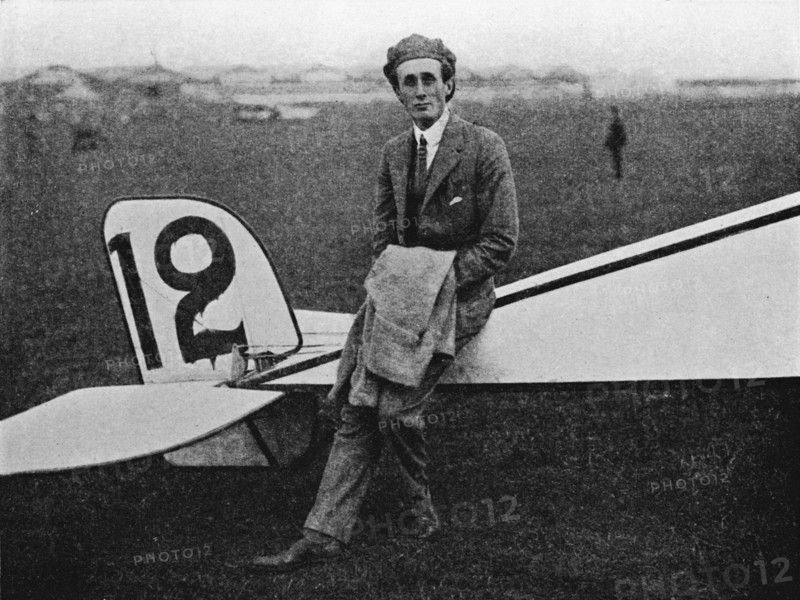 The Aerial Derby: Lord Carbery with his Morane-Saulnier monoplane, 1914 (1934). Artist: Flight Photo.