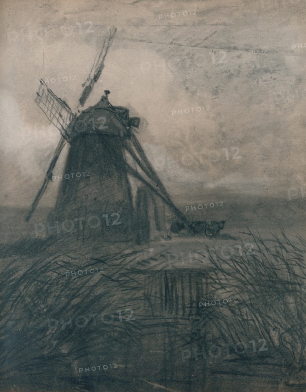 'A Marsh Mill', c1840. Artist: Thomas Lound.