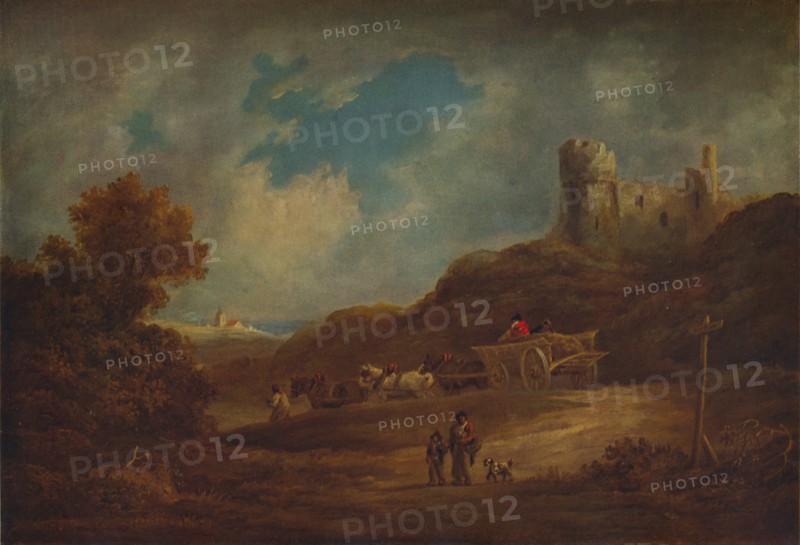 A Castle, with Waggon and Horses', c1886, (1938). Artist: Francis Towne.