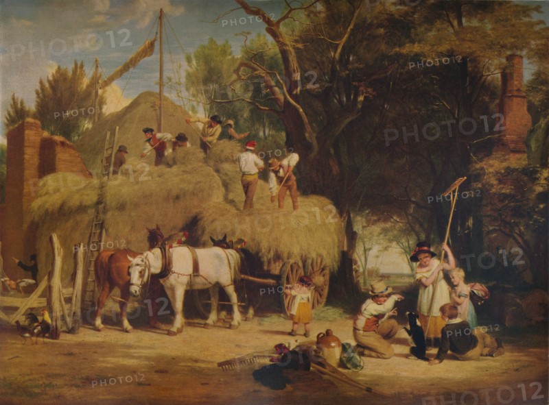 'Stacking Hay', 1840, (1938). Artist: William Frederick Witherington.