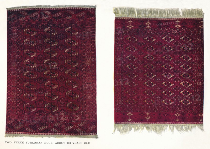 Two Tekke Turkoman rugs, c1800. Artist: Unknown.