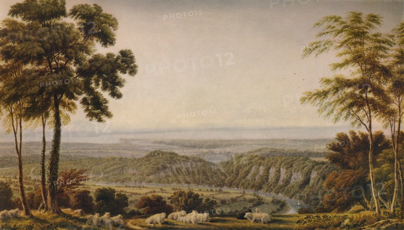 View from the Wyndd Cliff, near Chepstow - Morning', c1820, (1938). Artist: William Turner.