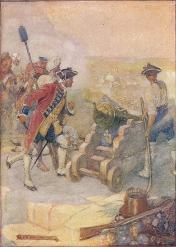 'Clive Fired One of the Guns Himself', c1908, (c1920).  Artist: Joseph Ratcliffe Skelton.