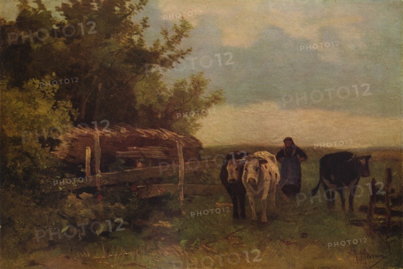 'Minding Cows, Herisson', c1869, (1938). Artist: Anton Mauve.