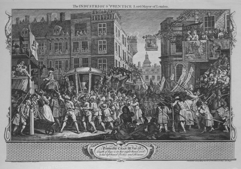 'The Industrious 'Prentice Lord-Mayor of London' - Plate 12 from 'Industry and Idleness', 1747. Artist: William Hogarth.