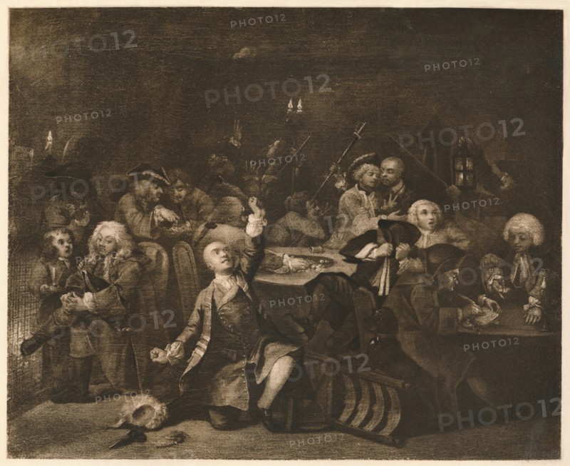 'A Rake's Progress - 6: The Gaming House', 1733.  Artist: William Hogarth.