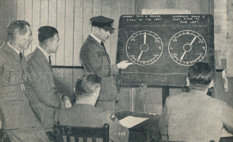A lecture on instrument flying at the Central Flying School at Upavon, Wiltshire, c1936 (c1937). Artist: Unknown.