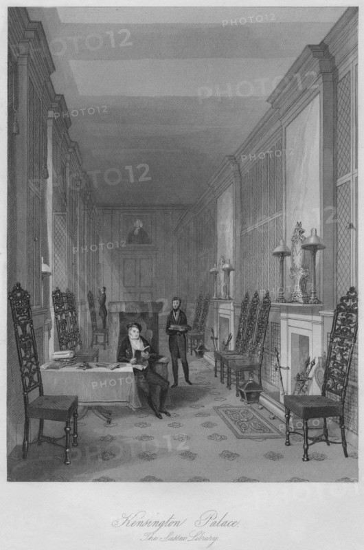 'Kensington Palace. The Sussex Library', c1841. Artist: Henry Melville.