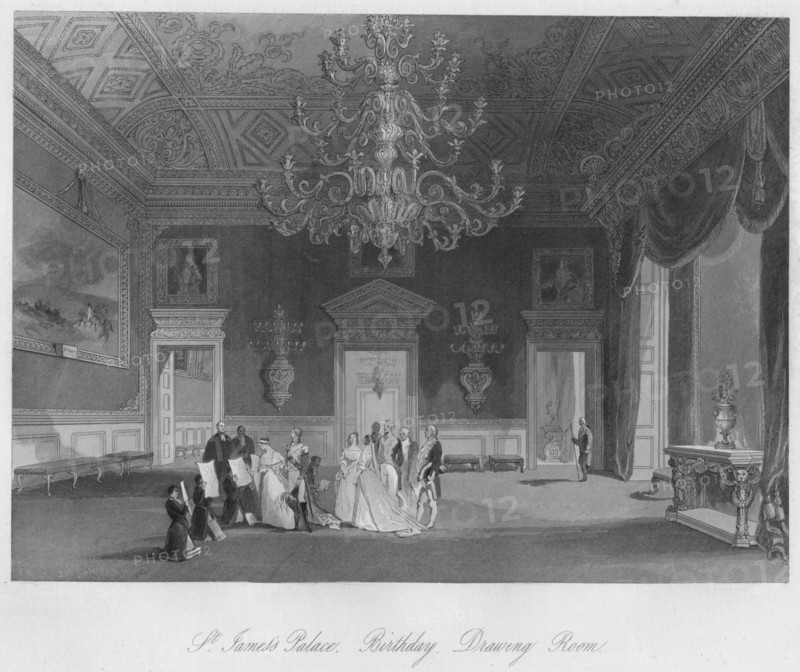 'St. James's Palace. Birthday. Drawing Room', c1841. Artist: Henry Melville.