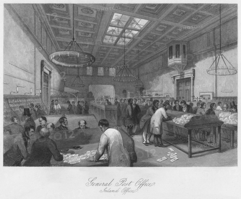 'General Post Office. Inland Office', c1841. Artist: Thomas H Ellis.