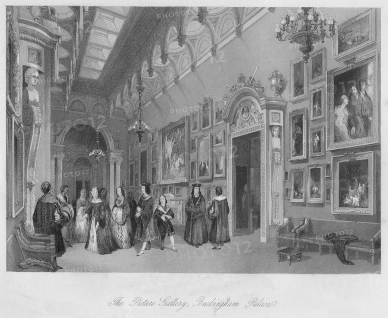 'The Picture Gallery, Buckingham Palace', c1841. Artist: Henry Melville.