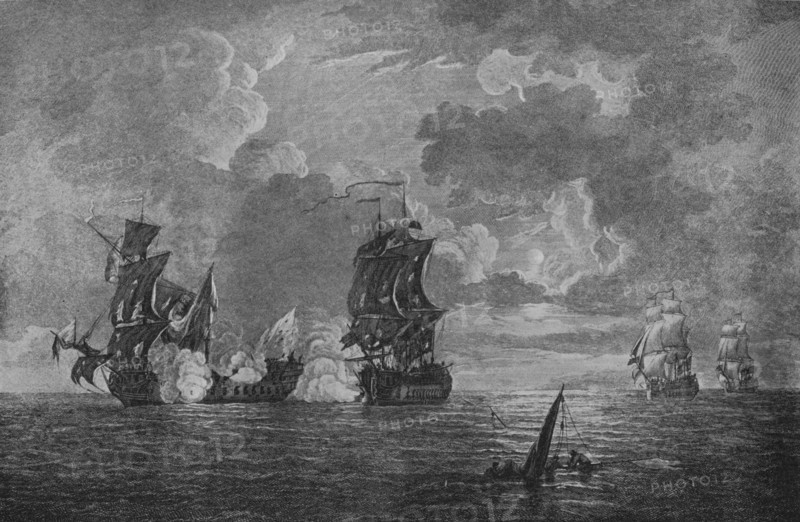 'Capture of the Foudroyant', c1760. Artist: Francis Swaine.