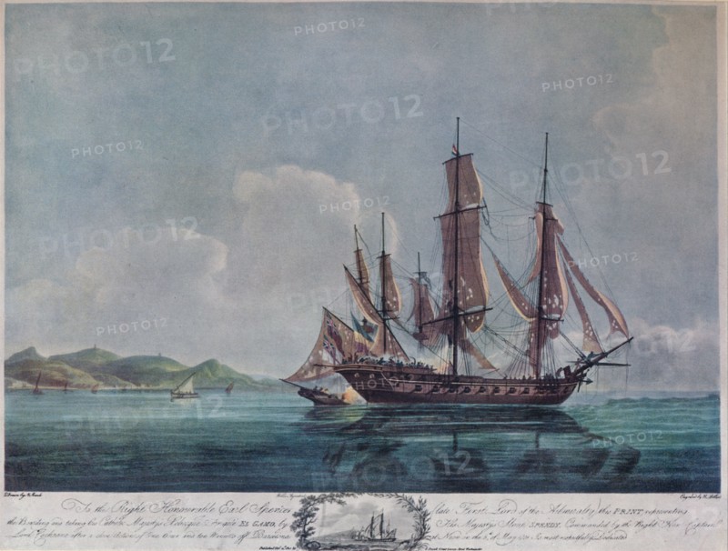 'The Speedy and El Gamo', c1802. Artist: Nicholas Pocock.