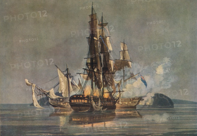 'The Last Franco-British Frigate Action', c1815. Artist: Nicholas Pocock.