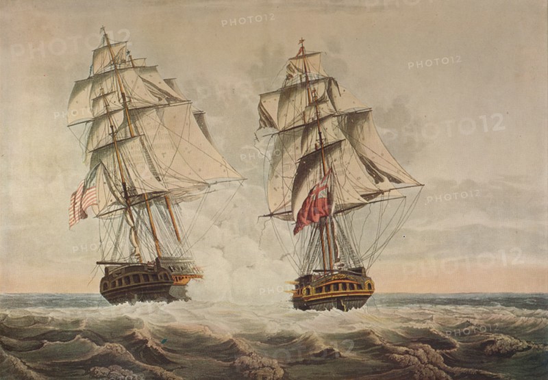 'Capture of the President', c1815. Artist: Thomas Buttersworth.