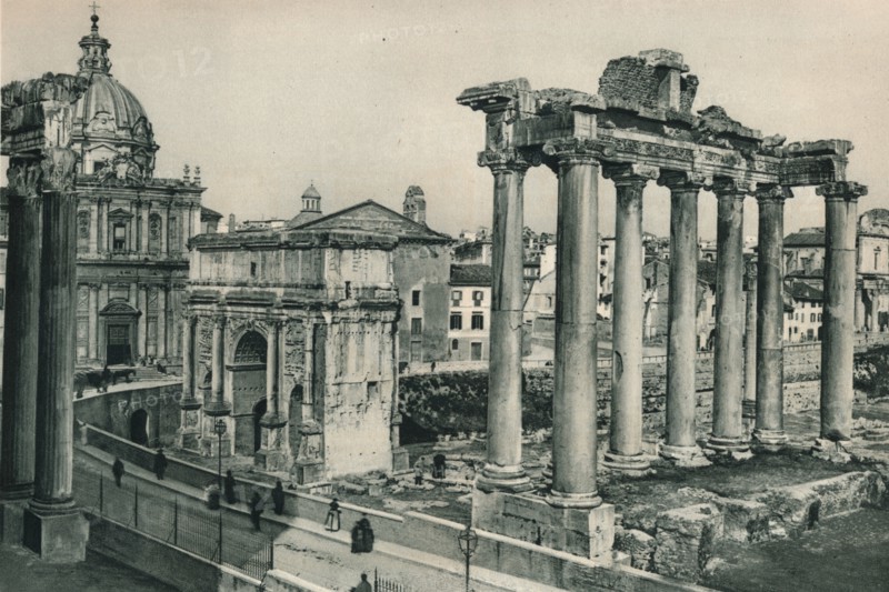 Forum Romanum with the Arch of Septimius Severus, Rome, Italy, 1927. Artist: Eugen Poppel.