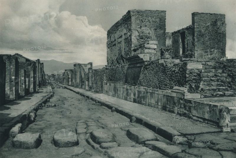 Street between ruins, Pompeii, Italy, 1927. Creator: Eugen Poppel.
