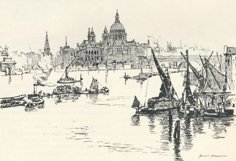 'From Waterloo Bridge', 1873, (1894). Artist: Herbert Menzies Marshall.