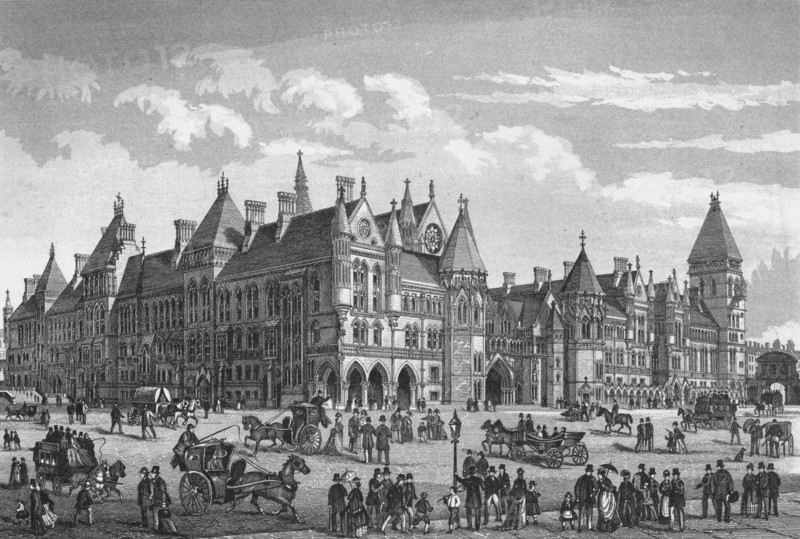 The New Law Courts, Westminster, London, c1878 (1878). Artist: Unknown.