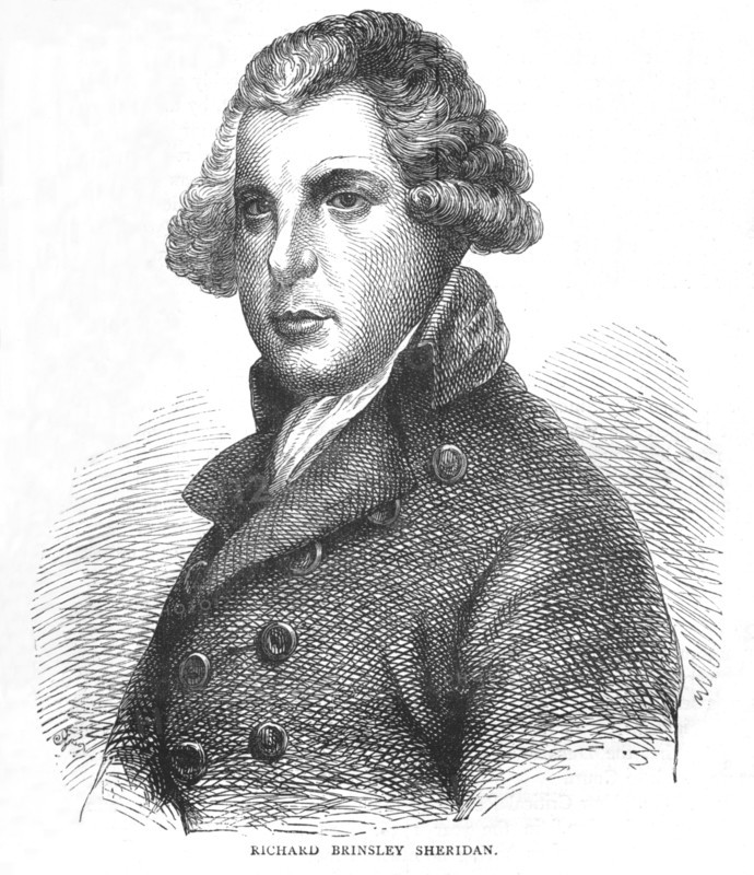 Richard Brinsley Sheridan, Irish dramatist, poet and politician, c1875 (1878). Artist: Unknown.