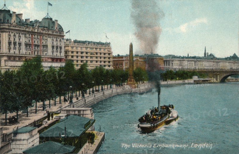 'The Victoria Embankment, London', 1907, (c1900-1930). Artist: Unknown.