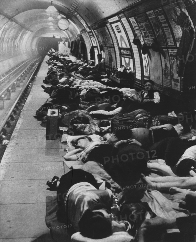 'Those who went to shelters began a new kind of night-life, 11th November, 1940', 1942. Artist: Unknown.