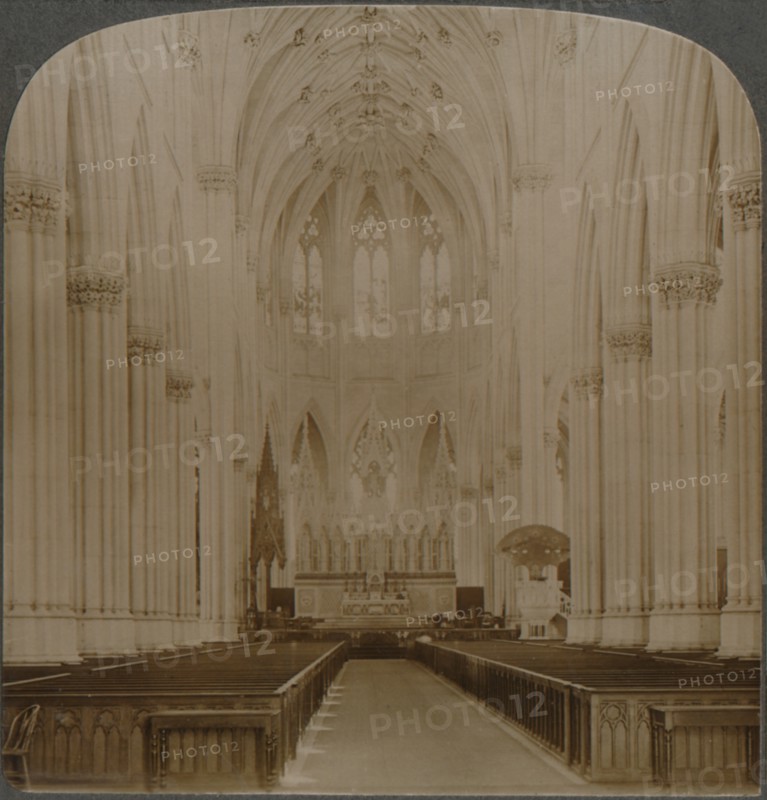 'Interior finest Gothic structure in U.S. - St. Patrick's Cathedral, New York', c1900. Artist: Unknown.