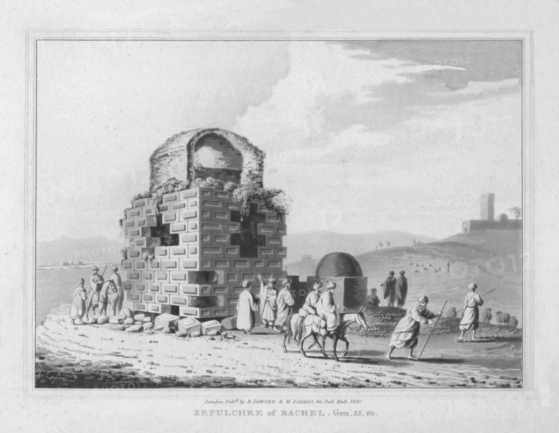 'Sepulchre of Rachel. Genesis. 35.20', 1830. Artist: J Clarke.