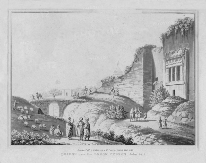 'Bridge over the Brook Cedron. John, 18.1', 1830. Artist: J Clarke.