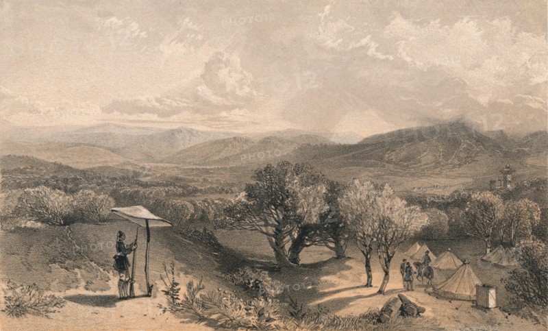 'The Valley of Baidar, from Rear Petroski's Villa, Looking East', 1856. Artists: Jonathan Needham, William Simpson.