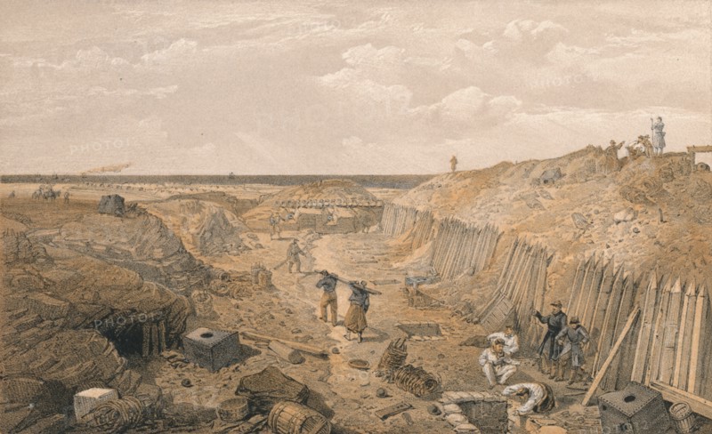 'Ditch of the Bastion Du Mat', 1856. Artist: Edmund Walker.